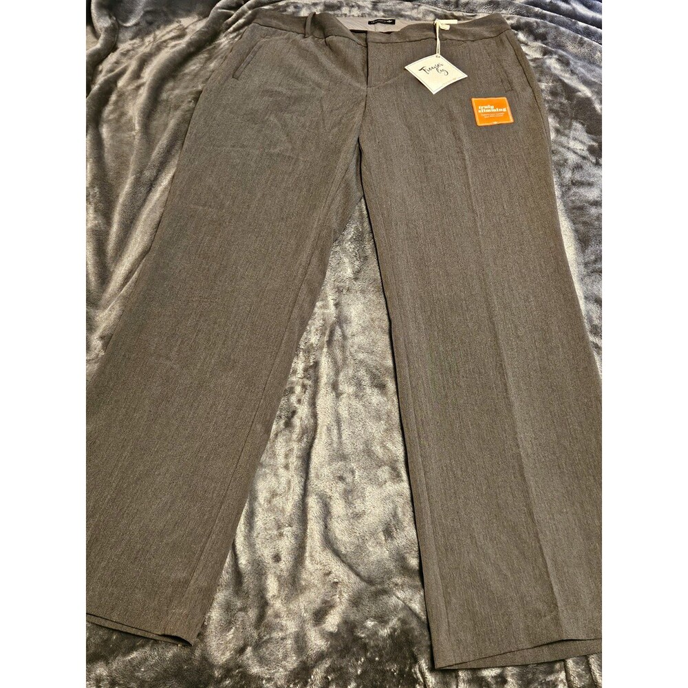NWT Dockers Women's Gray Truly Slimming Straight Leg Dress Pants Size 16 Twill